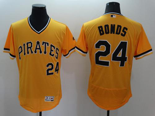 Pittsburgh Pirates #24 Barry Bonds Gold Flexbase Collection Cooperstown Stitched MLB Jersey