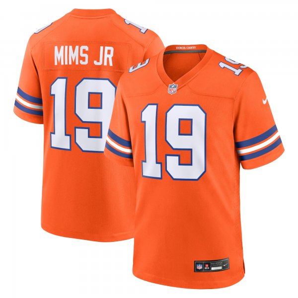 Men's Denver Broncos #19 Marvin Mims Jr Nike Orange Mile High Collection 1977 Throwback Player Jersey