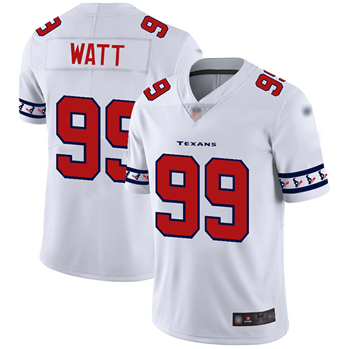 Men's Houston Texans #99 J.J. Watt White Stitched NFL Limited Team Logo Fashion Jersey