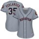 Houston Astros #35 Justin Verlander Grey Road 2017 World Series Champions Women's Stitched MLB Jersey