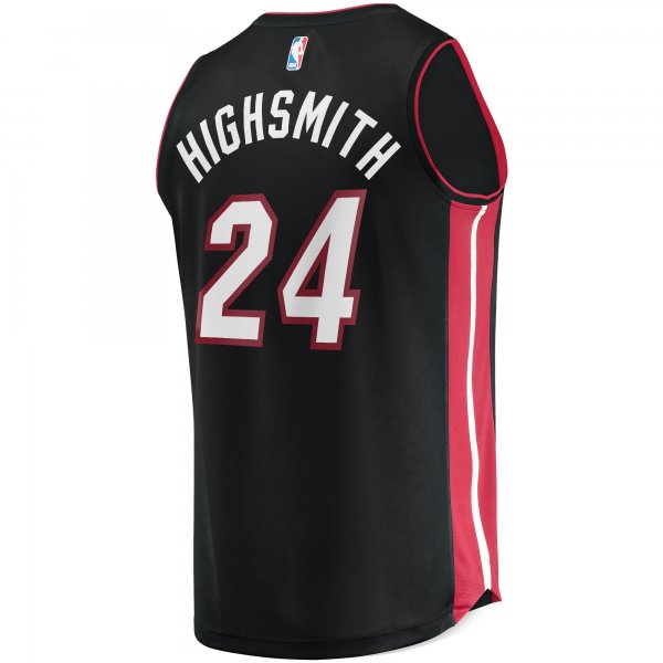 Men's Miami Heat Haywood Highsmith Fanatics Black 2021/22 Fast Break Replica Jersey - Icon Edition