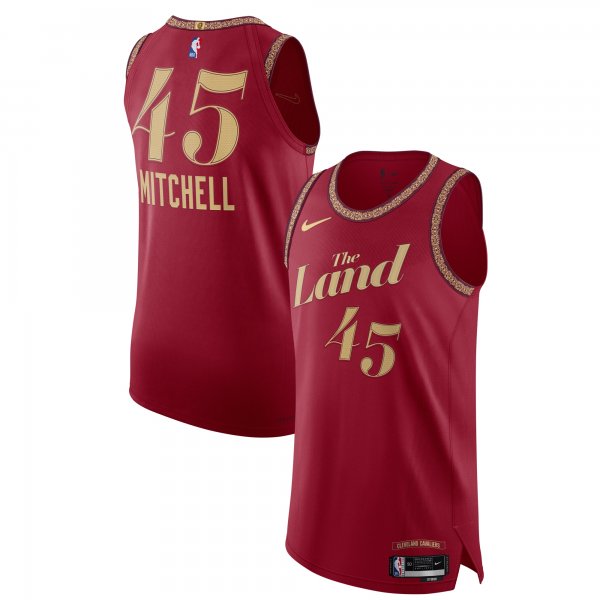 Men's Cleveland Cavaliers Donovan Mitchell Nike Wine  Jersey - City Edition