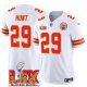 Men's Kansas City Chiefs #29 Kareem Hunt White Super Bowl LIX F.U.S.E. Vapor Limited Stitched Jersey