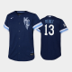 Youth Kansas City Royals #13 Salvador Perez 2022 City Connect Navy MLB Jersey