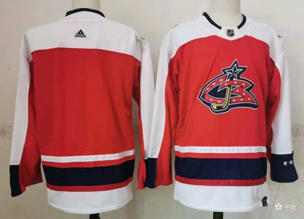 Men's Columbus Blue Jackets Red And White Blank NHL Jersey