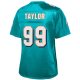 Women's Miami Dolphins Jason Taylor NFL Pro Line Aqua Retired Player Replica Jersey