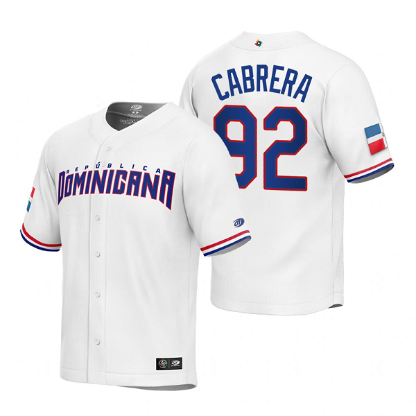 Dominican Republic Baseball Genesis Cabrera White 2023 World Baseball Classic Replica Jersey