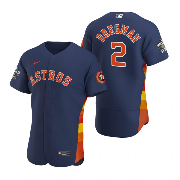 Men's Houston Astros Alex Bregman Navy 2022 World Series Flex Base Jersey