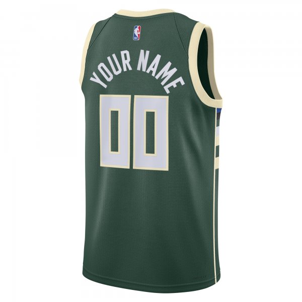 Unisex Milwaukee Bucks Nike Hunter Green Swingman Custom Jersey - Icon Edition