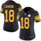 Pittsburgh Steelers #18 Diontae Johnson Black Women's Stitched NFL Limited Rush Jersey