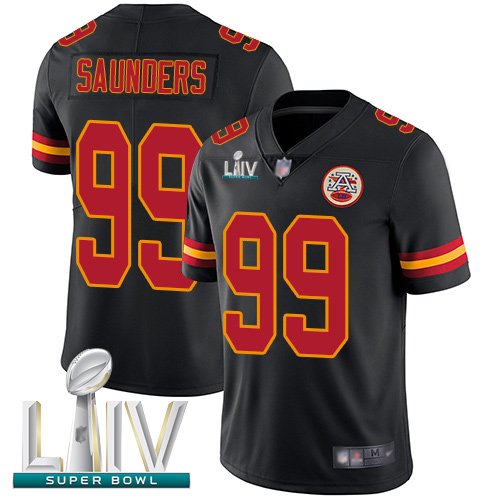 Kansas City Chiefs #99 Khalen Saunders Black Super Bowl LIV Bound Men's Stitched NFL Limited Rush Jersey