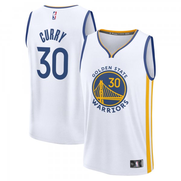 Men's Golden State Warriors Stephen Curry Fanatics White Fast Break Replica Player Jersey - Association Edition