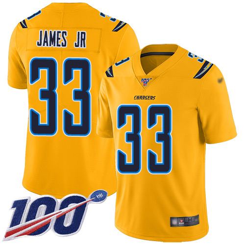 Los Angeles Chargers #33 Derwin James Jr Gold Men's Stitched NFL Limited Inverted Legend 100th Season Jersey