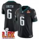 Youth Philadelphia Eagles #6 DeVonta Smith Black Super Bowl LIX F.U.S.E. Vapor Limited Stitched Jersey