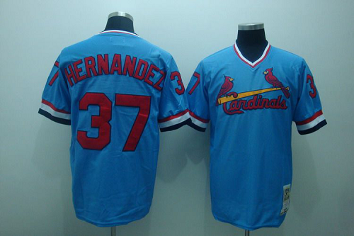 Mitchell And Ness St. Louis Cardinals #37 Keith Hernandez Stitched Blue Throwback MLB Jersey