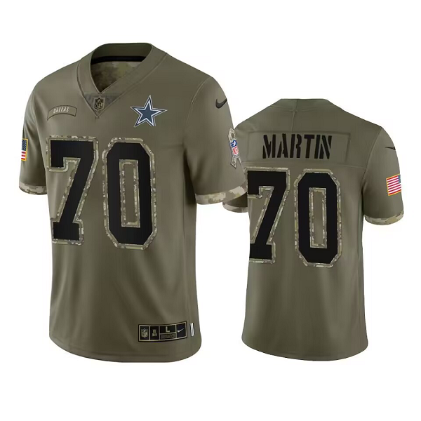 Men's Dallas Cowboys #70 Zack Martin Olive 2022 Salute To Service Limited NFL Jersey