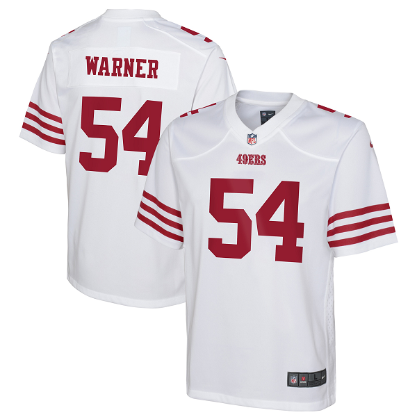 Youth San Francisco 49ers Fred Warner Nike White Game Jersey-(2022 New Style)