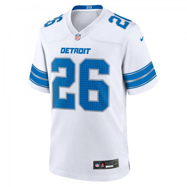 Men's Detroit Lions Jahmyr Gibbs Nike White Game Jersey