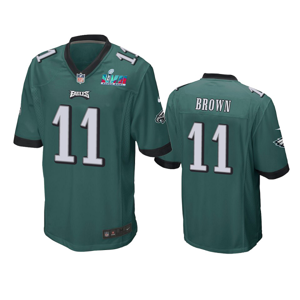 Men's Philadelphia Eagles #11 A.J. Brown Midnight Green Super Bowl LVII Limited Jersey