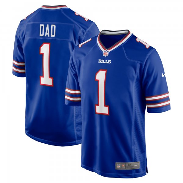 Men's Buffalo Bills Number 1 Dad Nike Royal Game Jersey