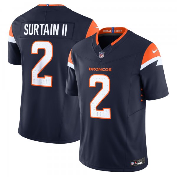 Men's Denver Broncos #2 Patrick Surtain II Nike Navy Alternate Vapor F.U.S.E. Limited Jersey