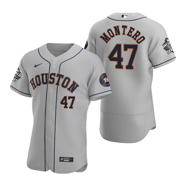 Men's Houston Astros Rafael Montero Gray 2022 World Series Flex Base Jersey