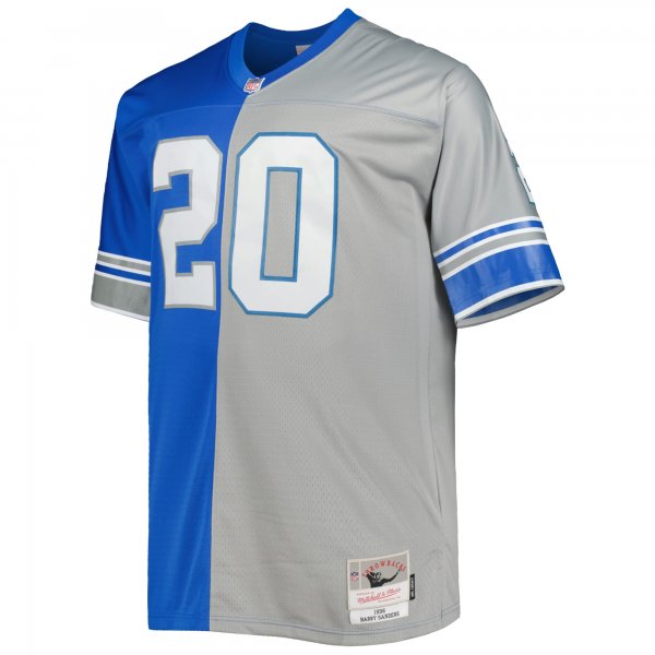 Men's Detroit Lions Barry Sanders Mitchell & Ness Blue/Silver Big & Tall Split Legacy Retired Player Replica Jersey