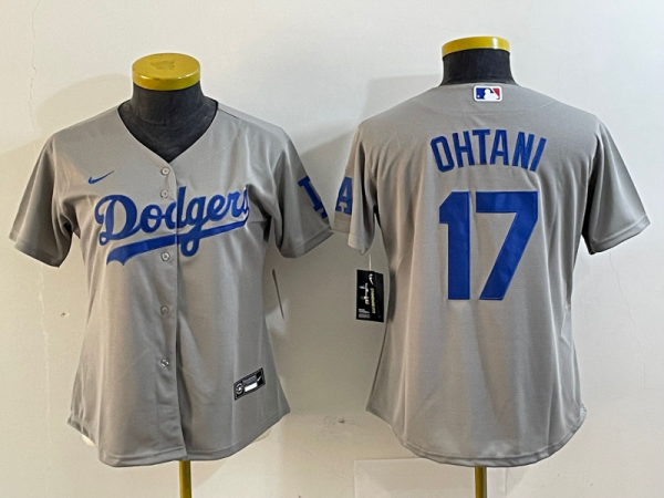 Women's Los Angeles Dodgers #17 Nike Grey Shohei Ohtani Jersey