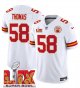 Men's Kansas City Chiefs #58 Derrick Thomas White Super Bowl LIX F.U.S.E. Vapor Limited Stitched Jersey