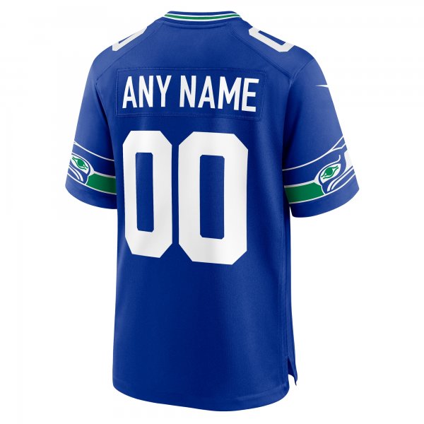 Men's Seattle Seahawks Nike Royal Throwback Custom Jersey