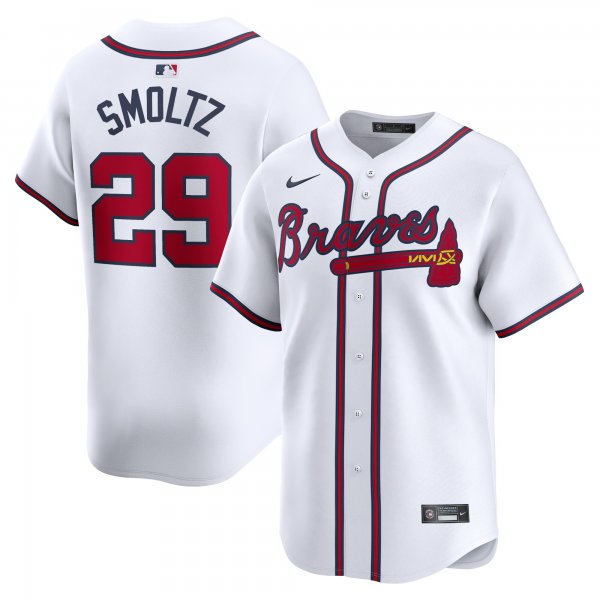 Men's Atlanta Braves #29 John Smoltz Nike White Home Limited Player Jersey