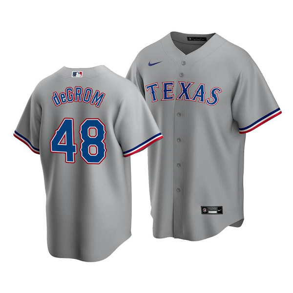 Men's Texas Rangers #48 Jacob deGrom Road Gray Jersey