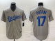 Men's Los Angeles Dodgers #17 Nike Grey Shohei Ohtani Jersey