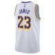 Unisex Los Angeles Lakers LeBron James Nike White Swingman Jersey - Association Edition