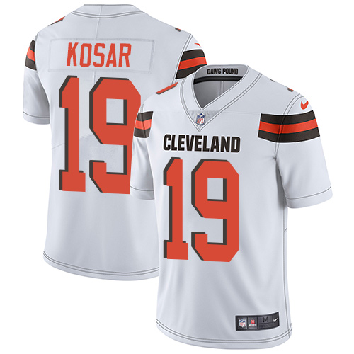 Men's Nike Cleveland Browns #19 Bernie Kosar White Stitched NFL Vapor Untouchable Limited Jersey