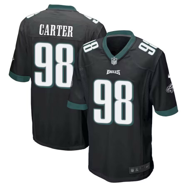 Men's Philadelphia Eagles #98 Jalen Carter Black 2023 NFL Draft Limited Jersey