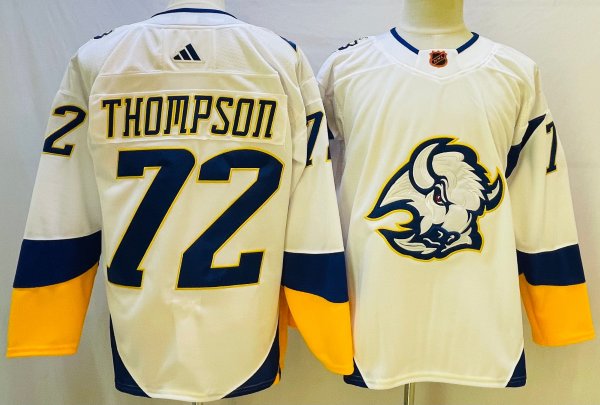 Men's #72 Tage Thompson Buffalo Sabres White NHL Jersey