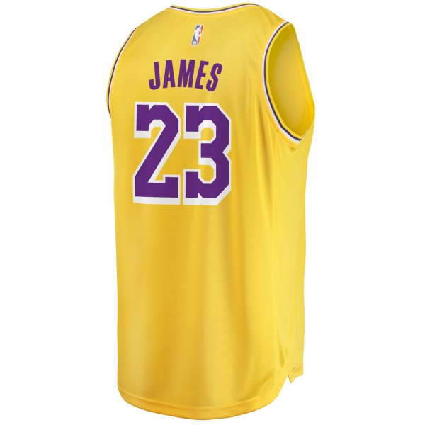 Men's Los Angeles Lakers LeBron James Fanatics Gold 2019/20 Fast Break Replica Jersey - Icon Edition