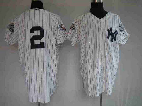 New York Yankees #2 Derek Jeter Stitched White MLB Jersey