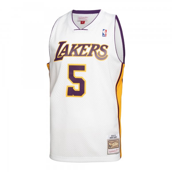 Men's Los Angeles Lakers Robert Horry Mitchell & Ness White 2001/02 Hardwood Classics Swingman Jersey