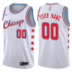 Men's Nike Bulls Personalized Swingman White NBA City Edition Jersey