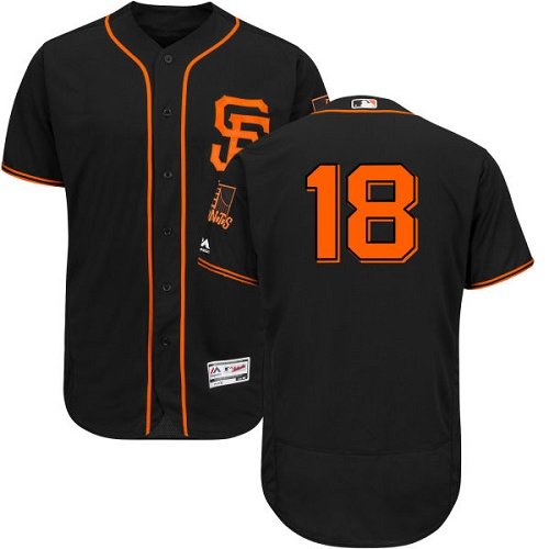 San Francisco Giants #18 Matt Cain Black Flexbase Collection Alternate Stitched MLB Jersey