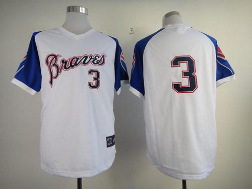 Atlanta Braves #3 Dale Murphy White 1974 Throwback Stitched MLB Jersey