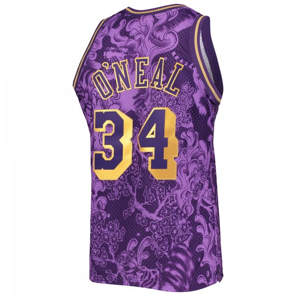 Men's Los Angeles Lakers Shaquille O'Neal Mitchell & Ness Purple Hardwood Classics 1996/97 Lunar New Year Swingman Jersey