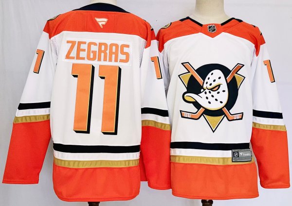 Men's #11 Trevor Zegras Anaheim Ducks White City Edition Jersey