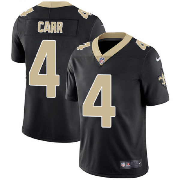 Men's Nike New Orleans Saints #4 Derek Carr Black Vapor Limited NFL Jersey