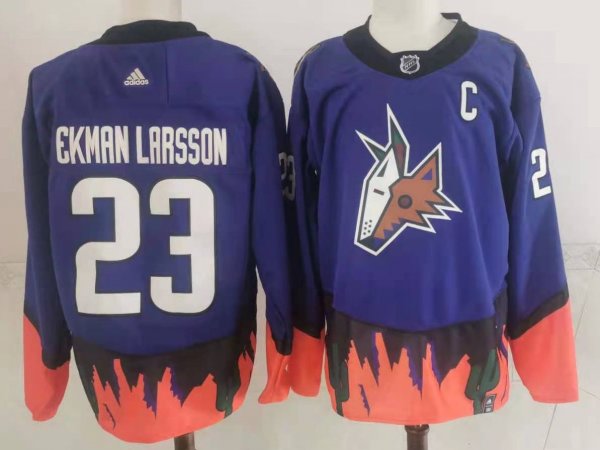 Men's Arizona Coyotes #23 Oliver Ekman-Larsson Purple 2020/21 Reverse Retro Player Jersey