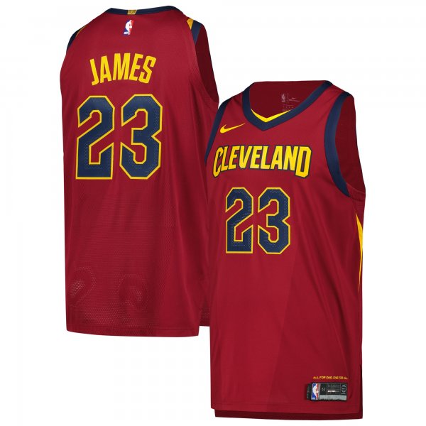 Men's Cleveland Cavaliers LeBron James Nike Wine Player Jersey - Icon Edition