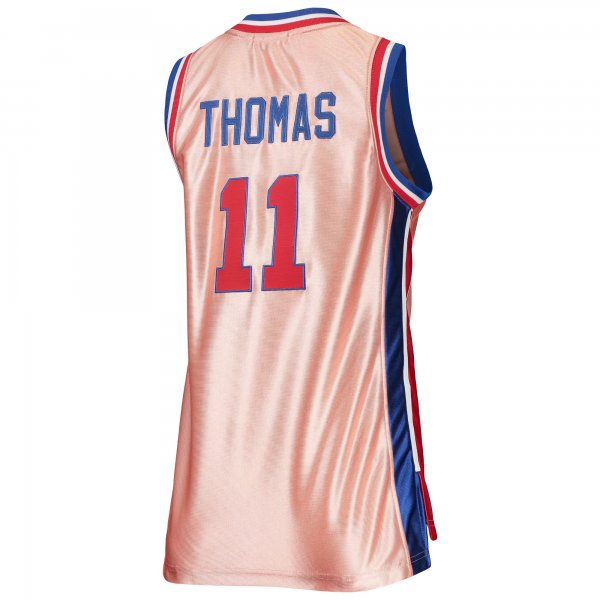 Women's Detroit Pistons Isiah Thomas Mitchell & Ness Pink 75th Anniversary Rose Gold 1982 Swingman Jersey