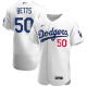 Men's Nike Los Angeles Dodgers #50 Mookie Betts White 2020 Player MLB Jersey